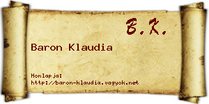 Baron Klaudia névjegykártya