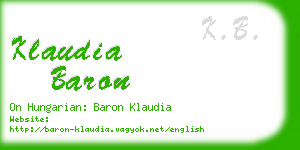 klaudia baron business card